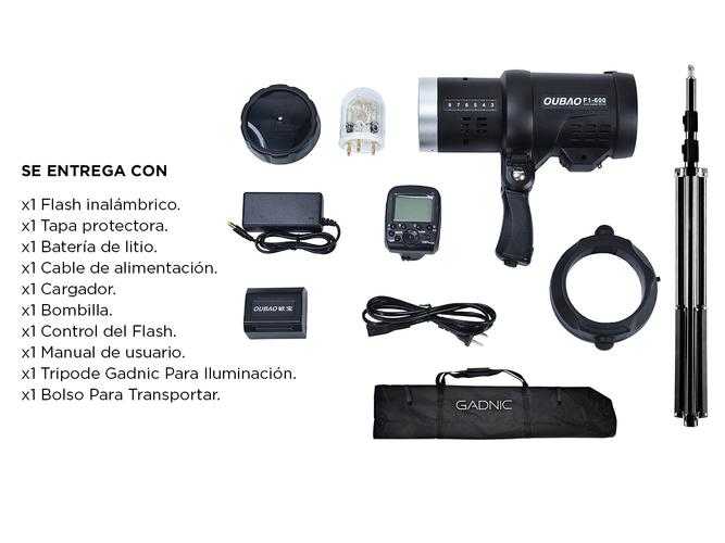 Flash Exterior Triopo F1-600 Inalámbrico Con Doble Luz Estroboscópica  - 6