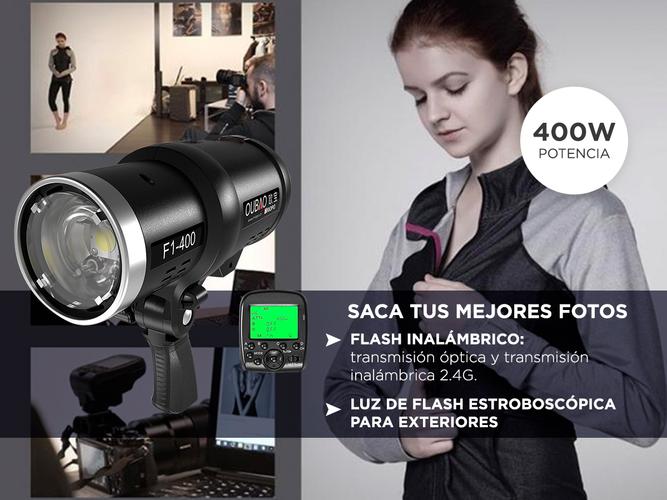 Flash De Estudio Para Exteriores Triopo F1-400 Con Disparador Automatico - 2
