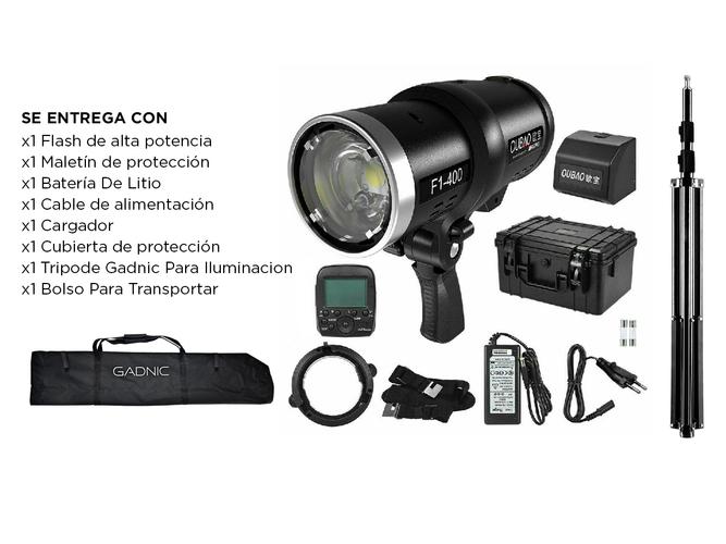 Flash De Estudio Para Exteriores Triopo F1-400 Con Disparador Automatico - 6