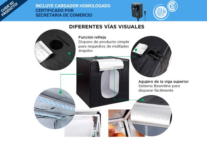 Caja De Luz Para Fotografía Profesional Portátil Gadnic 50 x 50  Bolso Outlet - 3