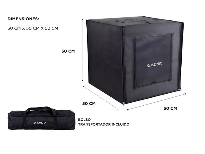 Caja De Luz Para Fotografía Profesional Portátil Gadnic 50 x 50 + Bolso - 4
