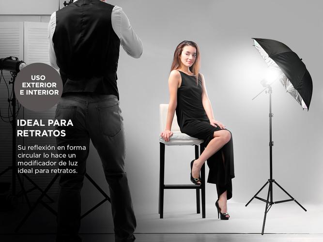 Kit Estudio Fotografia 2 Tripodes 2mts + 4 Sombrillas Blancas Negras + 2 Portalamparas - 2