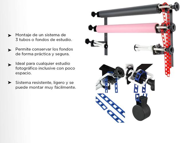 Soporte Fondo Infinito Gadnic x3 Cadenas Ganchos Mensula  - 2