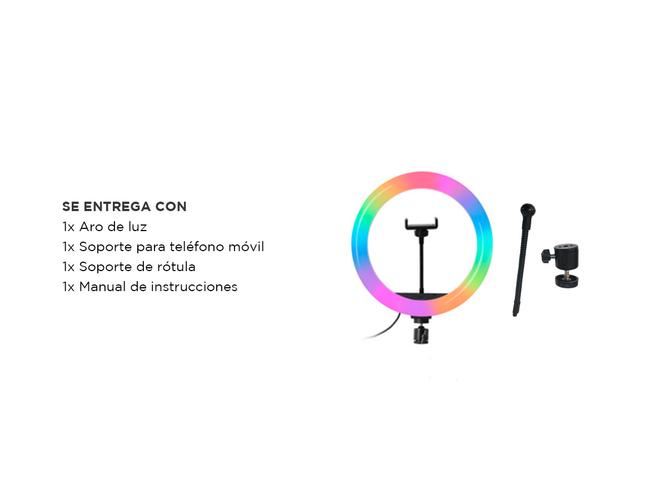 Aro de Luz Gadnic para Selfies Luz LED RGB - 5