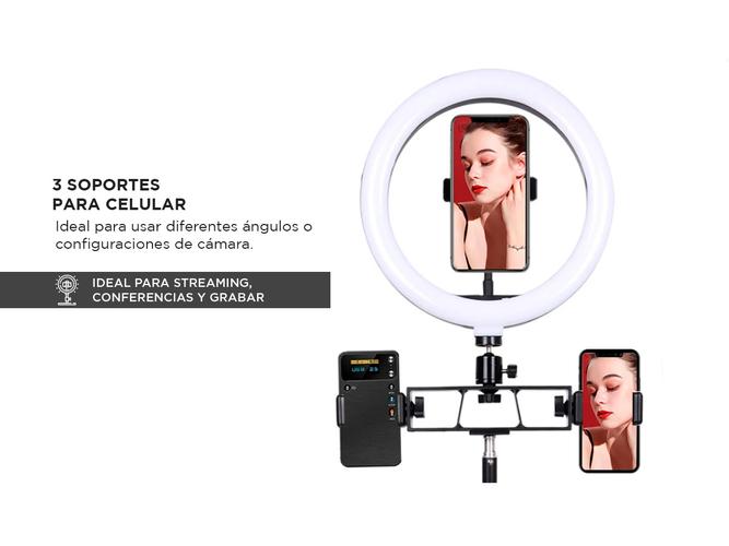 Aro de Luz Gadnic con Soporte para 3 Dispositivos Outlet - 2