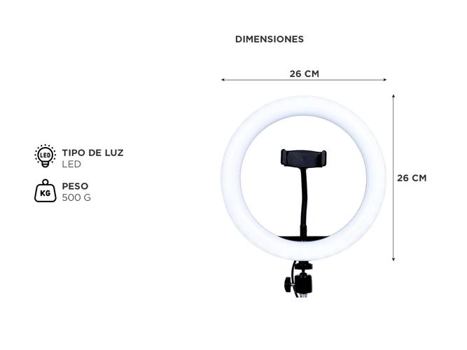 Aro de Luz Gadnic con Soporte para 3 Dispositivos - 4
