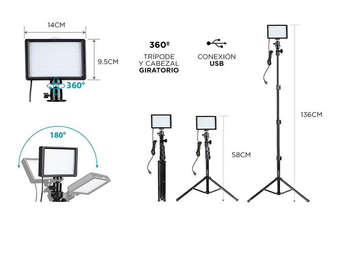 Panel Led Fotografía Gadnic LP-02  Tripode Regulable  - 4