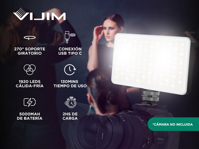Luz LED RGB VIJIM F44PH con Soporte Profesional 3000 mAH - 1
