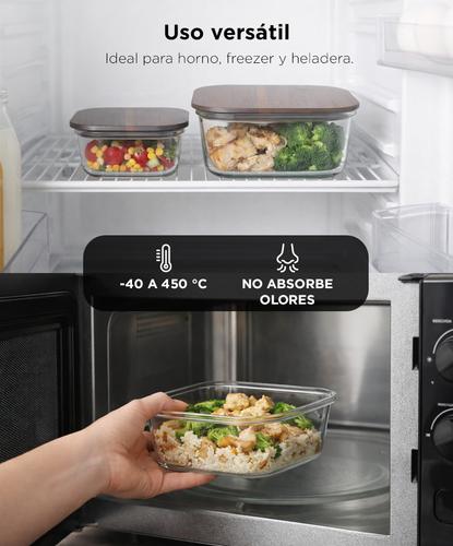 Set Tapers De Vidrio Gadnic 4 Piezas Con Tapa De Madera Herméticos - 2