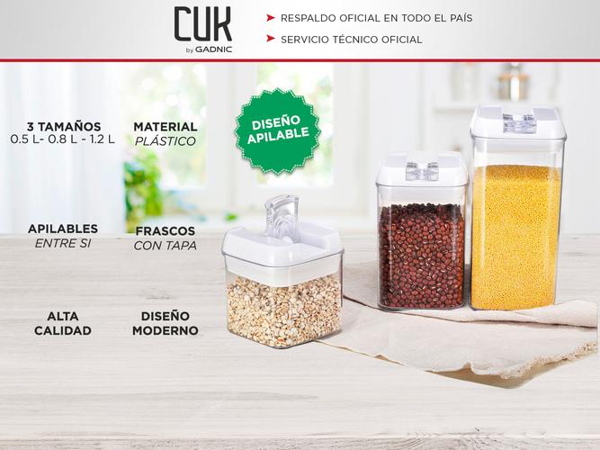 Kit x 3 Frascos con Cierre Hermético Gadnic  - 1