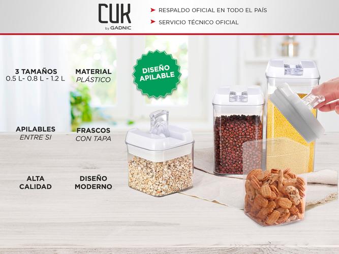 Kit x 4 Frascos con Cierre Hermético Gadnic  - 1