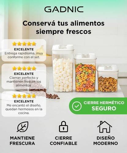 Kit x 4 Frascos con Cierre Hermético Gadnic  - 1