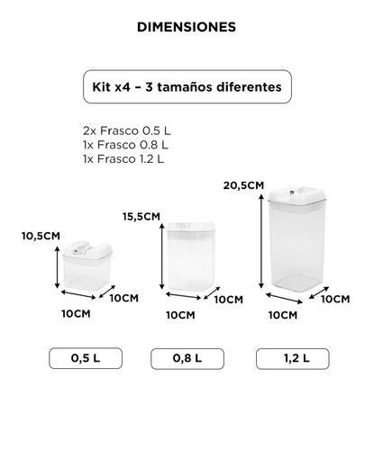 Kit x 4 Frascos con Cierre Hermético Gadnic  - 6
