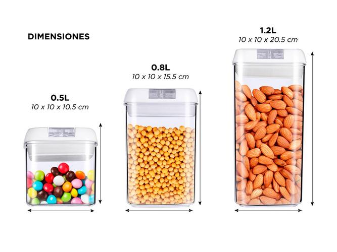 Kit x 6 Frascos con Cierre Hermético Gadnic  - 4
