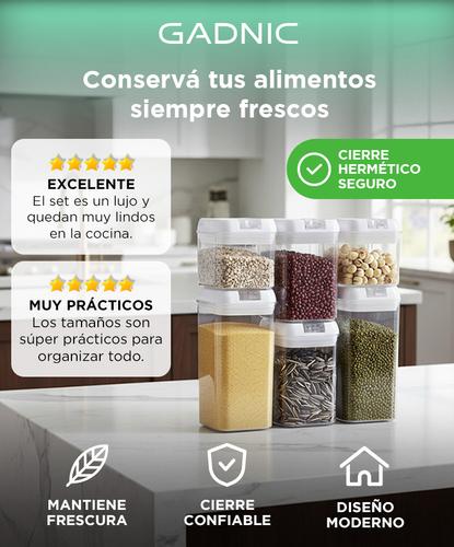 Kit x 6 Frascos con Cierre Hermético Gadnic  - 1
