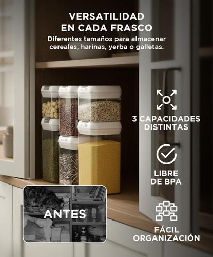 Kit x 6 Frascos con Cierre Hermético Gadnic  - 2