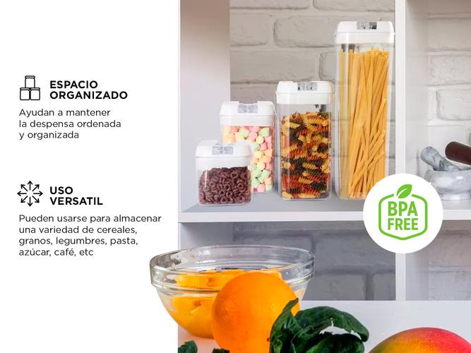 Set De 7 Contenedores Para Cocina Gadnic Con Tapa Hermética - 2