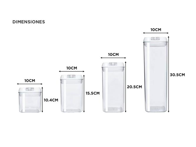 Set De 7 Contenedores Para Cocina Gadnic Con Tapa Hermética - 4