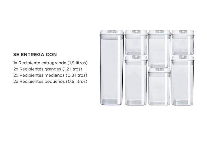 Set De 7 Contenedores Para Cocina Gadnic Con Tapa Hermética - 5