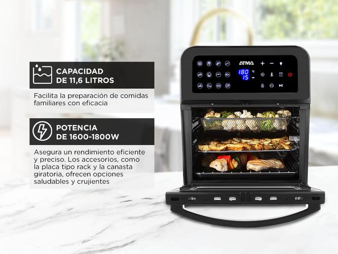 Freidora de Aire Horno Atma Digital 11.6L 1800W Timer HFR582DP - 3
