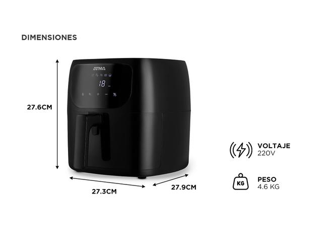 Freidora de Aire Atma Digital 6.5L 1300W 220° FR60ARBP - 4