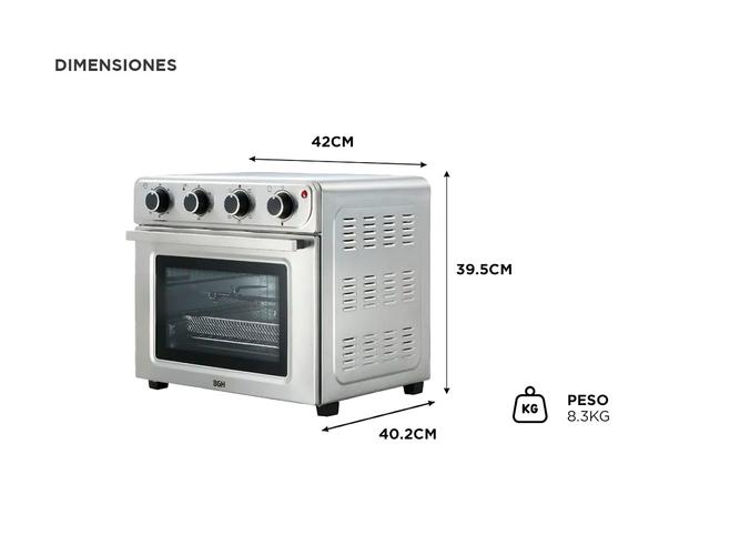 Horno Eléctrico Airfryer BGH Inox BHE30FX24T 30 Litros - 4