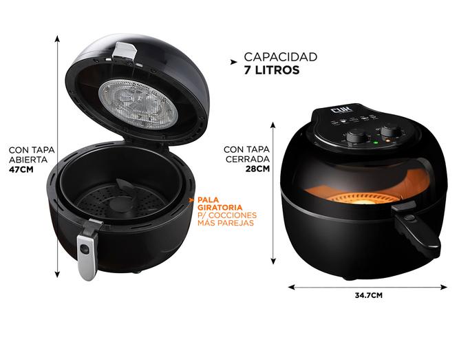 Freidora de Aire Gadnic F70 Sin Aceite 7 Litros 1400w Timer Control Temperatura - 5