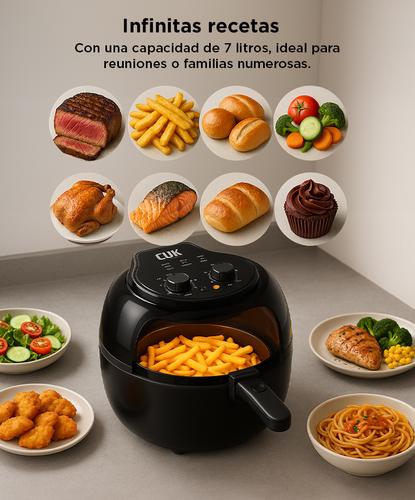 Freidora de Aire Gadnic F70 Sin Aceite 7 Litros 1400w Timer Control Temperatura - 3