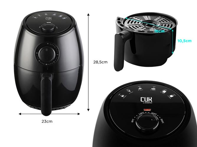 Freidora de Aire Gadnic F20 Sin Aceite 2Lts 1000w Comida Saludable Convección - 5
