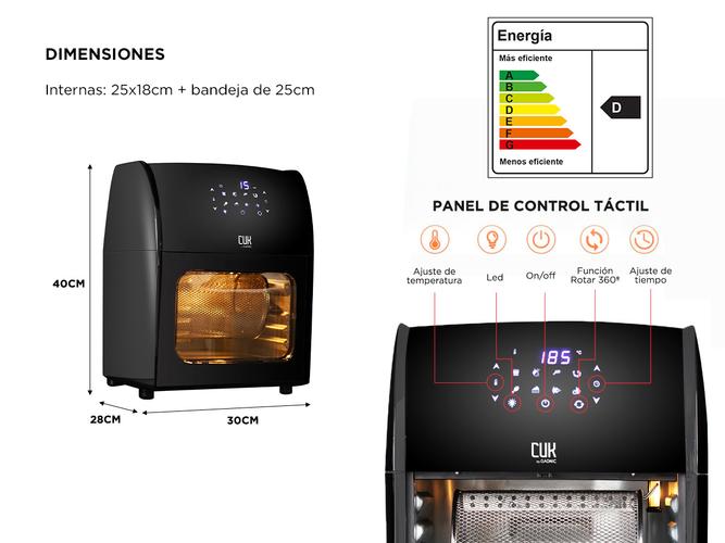 Freidora Sin Aceite Gadnic F120 12Lts 1700w Control Digital Antiadherente - 5