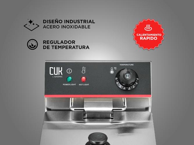 Freidora industrial eléctrica Gadnic FAI09 6L acero inoxidable 220V Usado - 3