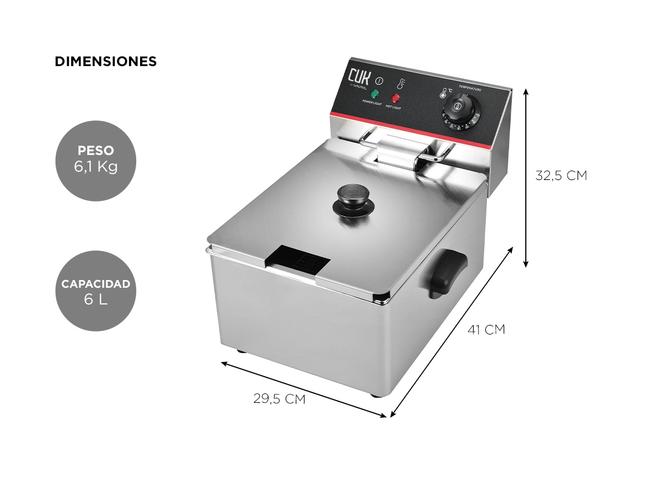 Freidora industrial eléctrica Gadnic FAI09 6L acero inoxidable 220V - 4