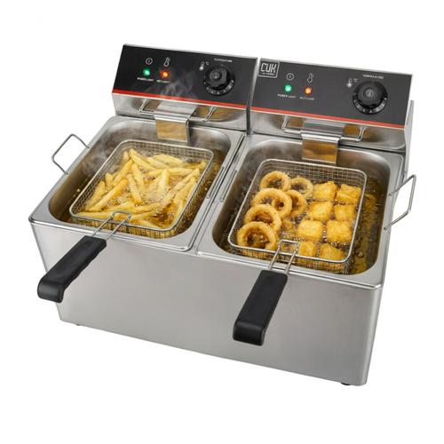 Freidora Industrial Aceite Eléctrica Doble Capacidad 16lts Acero Inoxidable  Outlet - 0