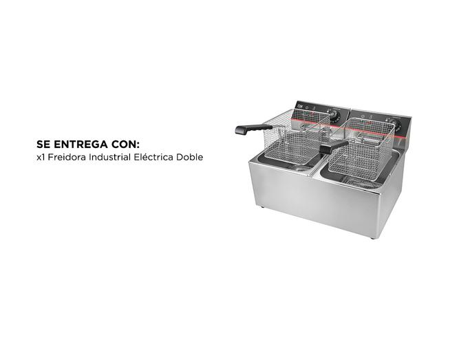 Freidora Industrial Aceite Eléctrica Doble Capacidad 16lts Acero Inoxidable  - 6