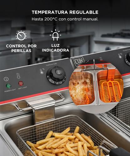 Freidora Industrial Aceite Eléctrica Doble Capacidad 16lts Acero Inoxidable  Outlet - 2