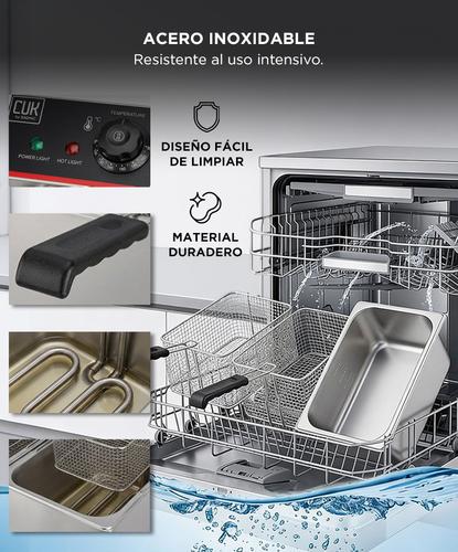 Freidora Industrial Aceite Eléctrica Doble Capacidad 16lts Acero Inoxidable  Outlet - 4
