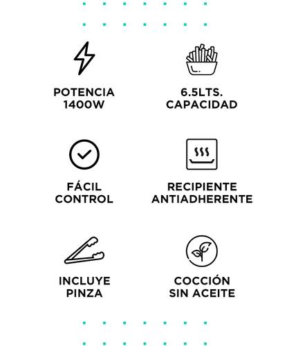 Freidora Eléctrica De Aire Gadnic 8067 6 5L 1400W - 2