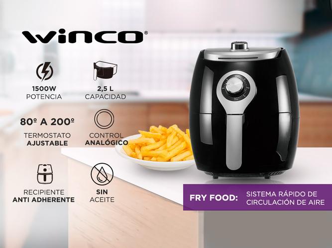 Freidora De Aire Winco W130N Electrica Sin Aceite Saludable Horno 2,5 Litros - 1
