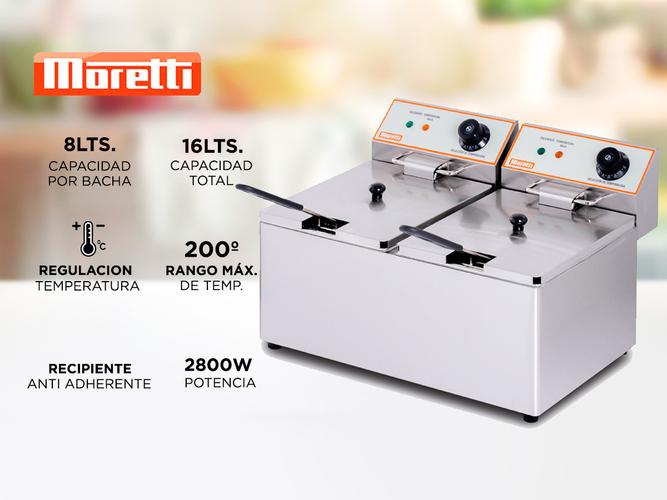 Freidora Eléctrica Doble Moretti Fryer 8 + 8 220V - 1