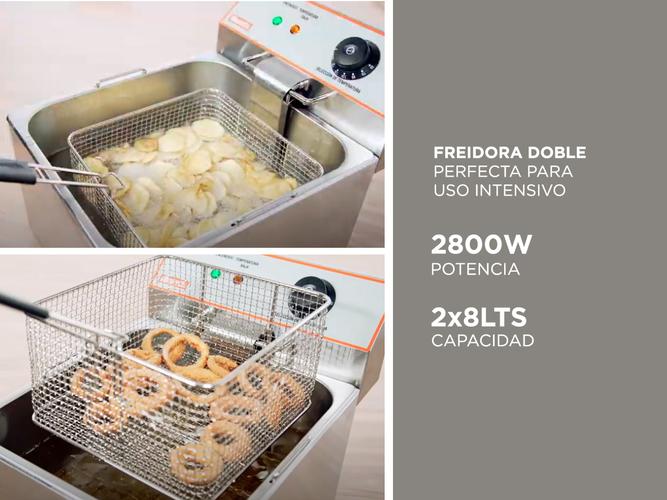Freidora Eléctrica Doble Moretti Fryer 8 + 8 220V - 2