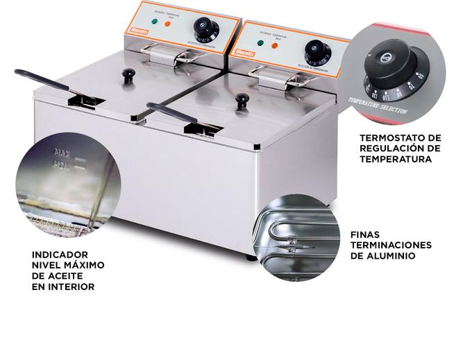Freidora Eléctrica Doble Moretti Fryer 8 + 8 220V - 3