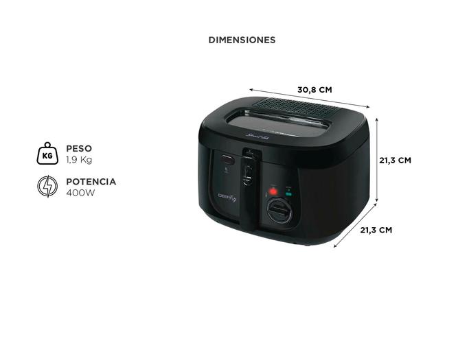 Freidora Eléctrica Smart Tek 2Lts 2000W DF2016 - 4