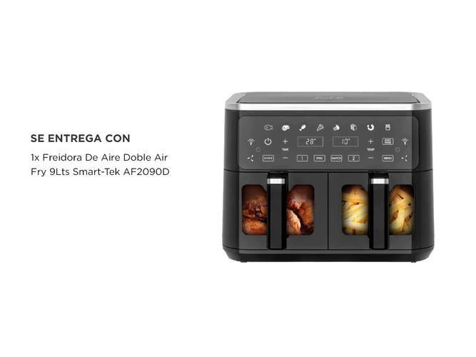 Freidora De Aire Smart-Tek AF2090D Doble Air Fryer Digital Capacidad 9 Litros Sin Aceite - 5