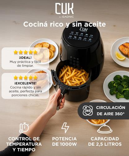 Freidora De Aire Gadnic Eléctrica 2,5L 1000W Timer Digital  - 1