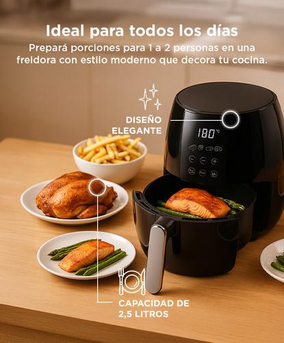 Freidora De Aire Gadnic Eléctrica 2,5L 1000W Timer Digital  - 3