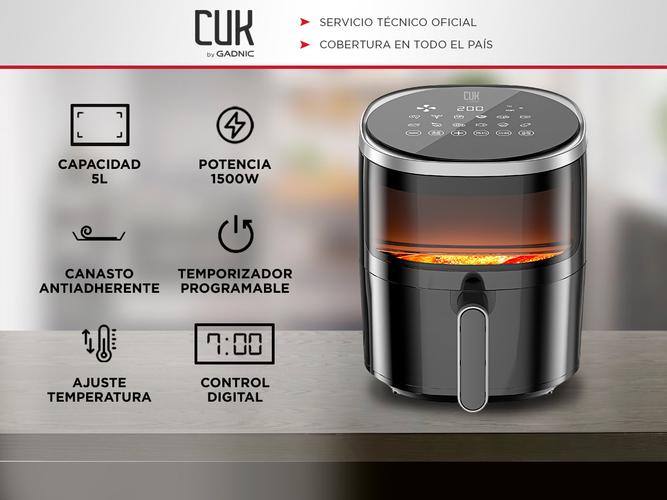 Freidora De Aire Cuk By Gadnic FREI25 Digital Con Visor Antiadherente 5 Litros - 1