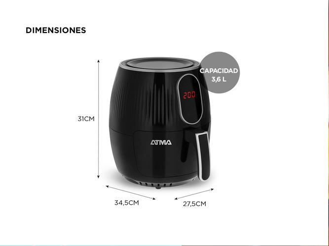 Freidora de Aire Atma digital sin aceite FR3620 3.6 L - 4