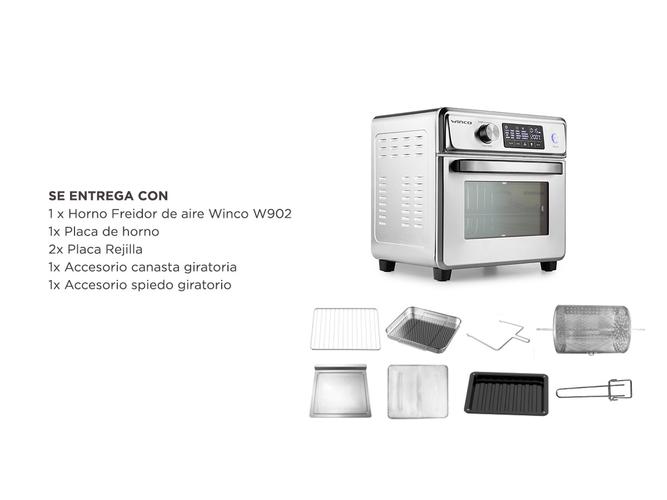 Horno Freidora de Aire Winco W902/W801 digital Inoxidable 23 litros 1800W - 6