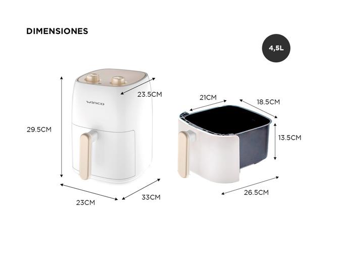 Freidora de Aire Winco W131 4,5L 1500W Temporizador Outlet - 4