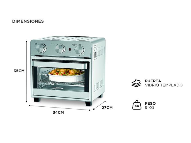 Horno Freidor por Aire Winco W904 Acero Inoxidable Outlet - 4